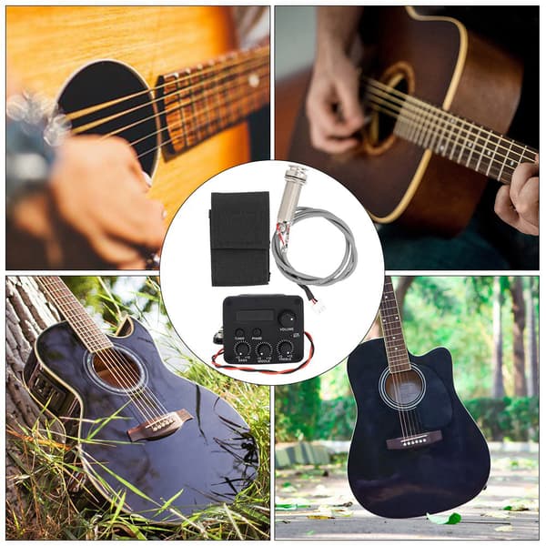 Gitarforforsterker 3-segment pickup-equalizer LCD-skjerm Musikkinstrumenttilbehør