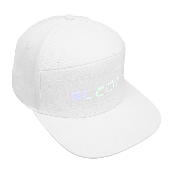 LED-kasket programmerbar Bluetooth APP-styring redigerbar farverig LED-hat til udendørs koncert karneval hvid
