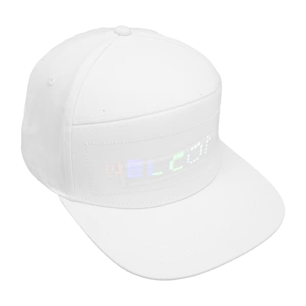 LED-keps programmerbar Bluetooth APP-kontroll redigerbar färgglad LED-hatt för utomhuskonsert karneval vit