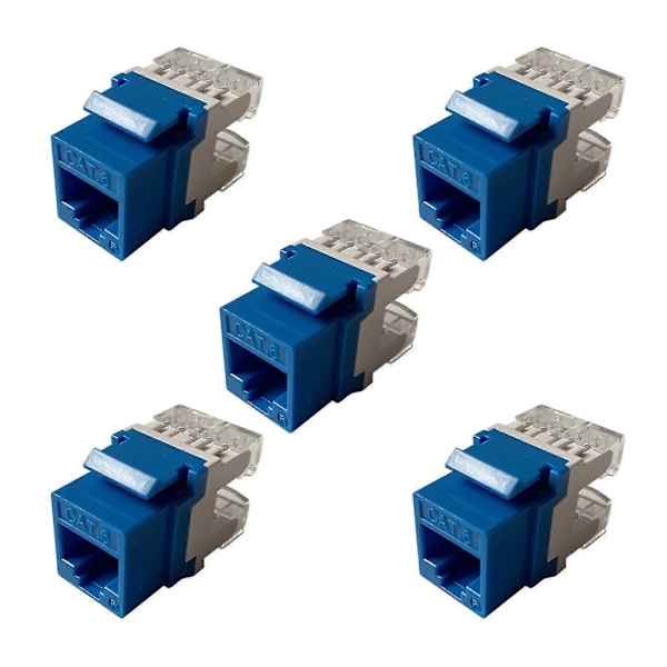 5 stk. Rj45 Cat6 Keystone Jack Innsetting, Punch Down Keystone Jack Adapter, Hvit