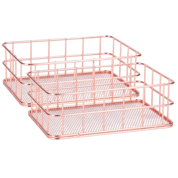 2kpl Nordic Simple Ruusukulta Takorauta Säilytyskori Pöytäkoneen organizer