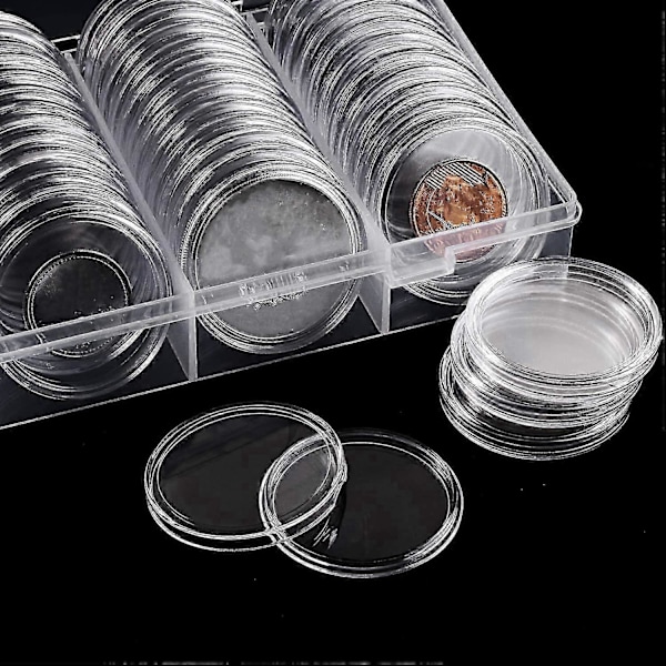 40 mm Myntkapslar Myntfodral Mynthållare Förvaringsbehållare med Förvaringslåda kompatibel med Mynt Col