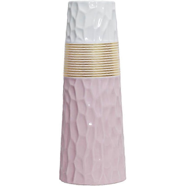 28 cm Rosa Vit Guld Finish Keramiska Vasar Heminredning Vasar och Bordsdekorationer Vasar