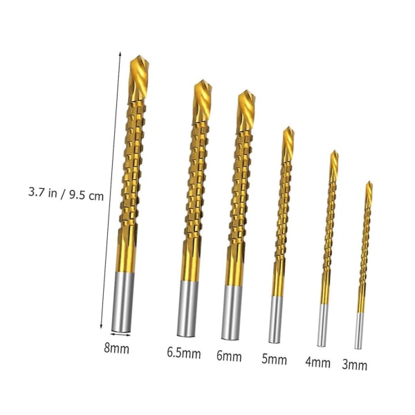 6 stk multifunksjonelt spiralborsett for metall og trebearbeiding