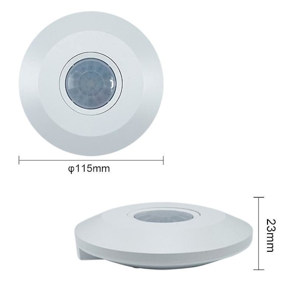Liiketunnistin sisätiloihin, ohjelmoitava, infrapuna-anturi, kantama 6m/360, led