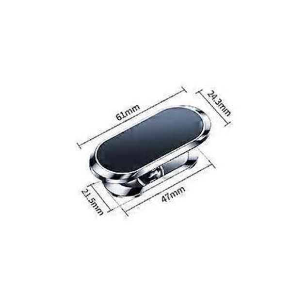 2 stk. Sølv Magnetisk Biltelefonholder Stærk Klæbemiddel, Magnetisk Bil Smartphone Holder 360 Graders Rotation, Kompatibel med iPhone/Samsung/Huawei/XIAOMI osv.