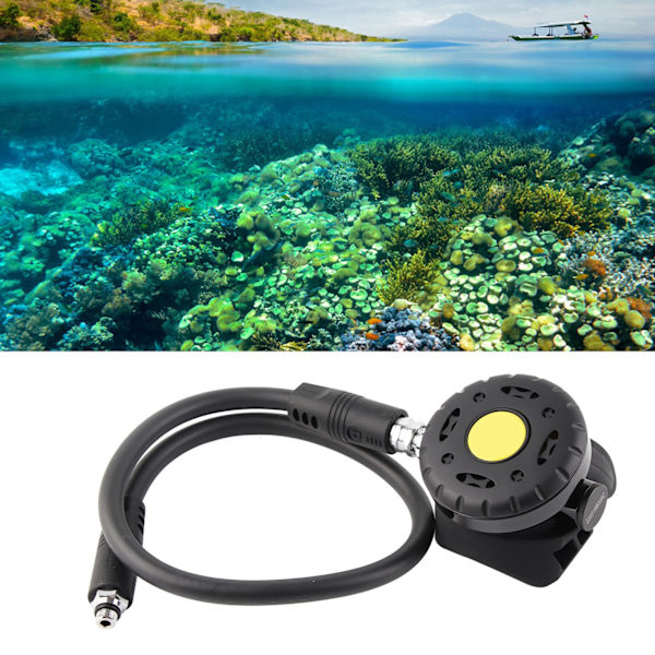 2nd Steg Regulator Andningsventilhuvuden Medium Pressure Tube Portabel dykutrustning Svart