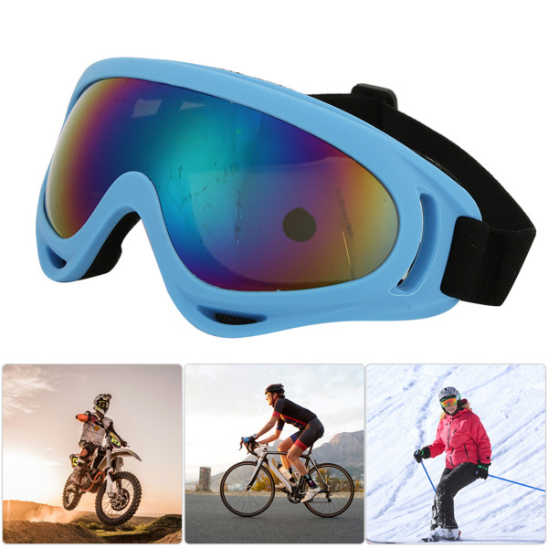Vindtäta skidglasögon för utomhussport - Unisex för vuxna och barn för motorcykelkörning Light blue frame colored lenses