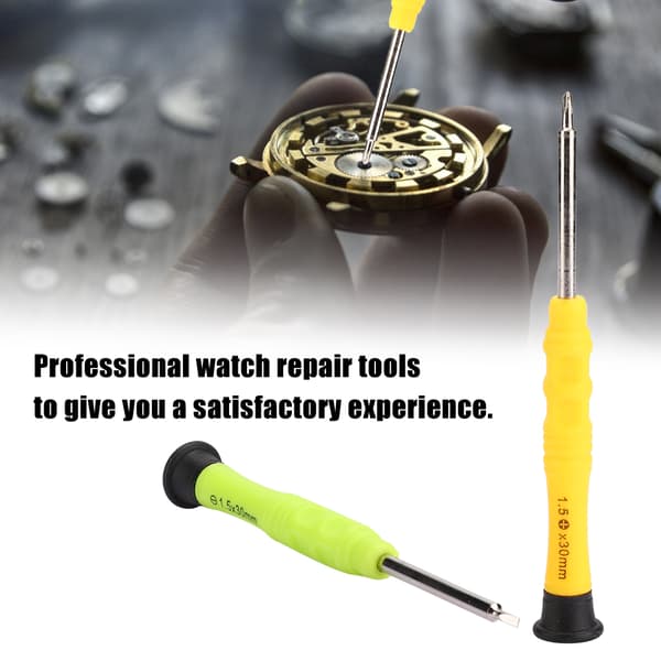 10st Professionell Metall Platt Krysskruvmejsel Set Klockreparationsverktygssats
