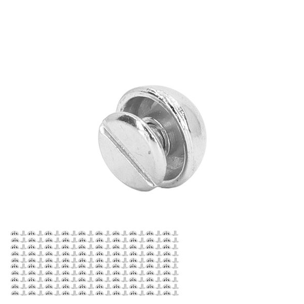 8 mm 100 set lädernitarsats Rund svampform Galvanisering dekorativa nitar Metallrörsnitar för DIY Craft Silver