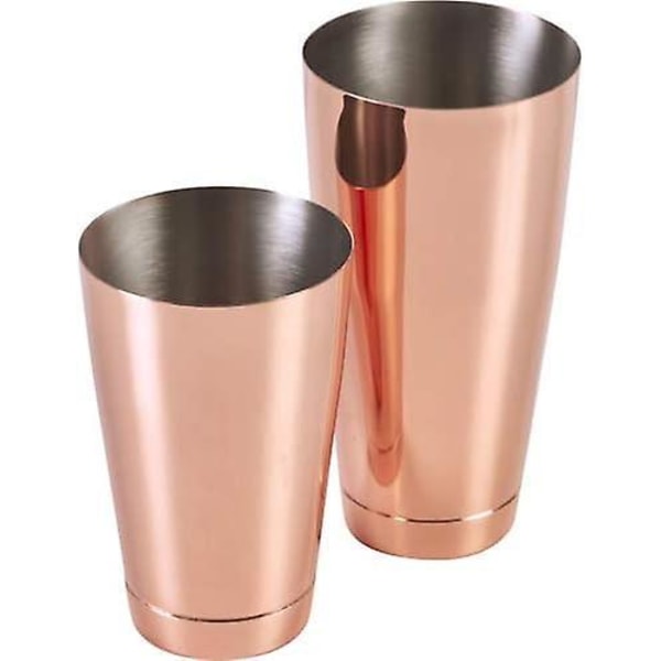 Kobber Boston shakersæt med vægtede dobbeltkrus - 850 ml og 530 ml rustfrit stål roseguld