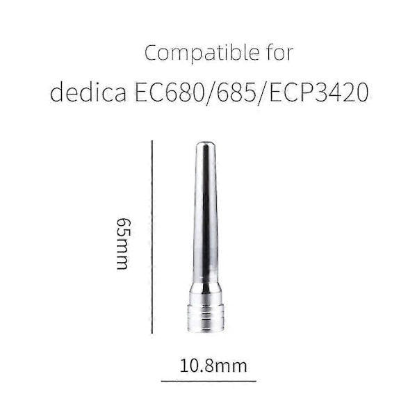 Dysetipstud kompatibel med Dedica EC680/EC685, EC9335, ECP3420, ECO310, Mælkeskum Inderrør, Rustfrit stål
