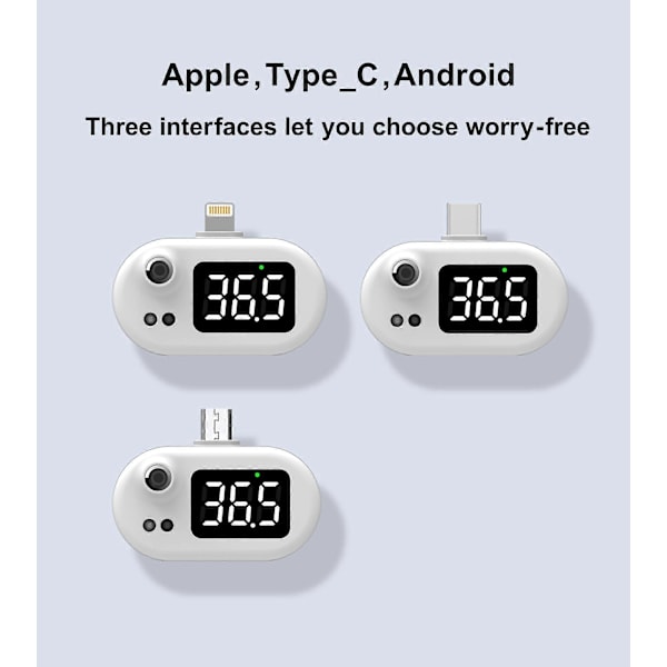 Mobiltelefon USB Smart Termometer Bao k8 Beröringsfri Infraröd Termometer Mänsklig Panna Temperatur 1#