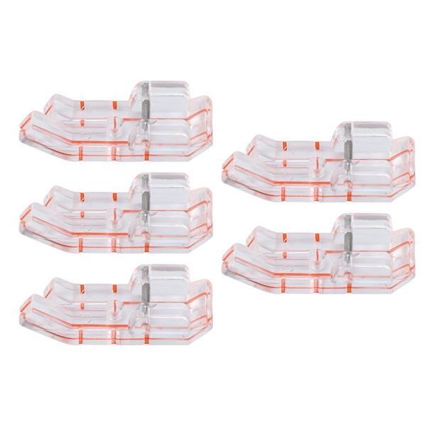 5 stk. Parallel Stitch trykfod i klar plast til husholdningssymaskiner