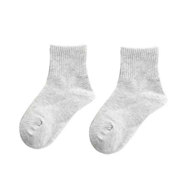 Baby Sport Socks Mid Tube Breathable Children Socks Good Elasticity Athletic Socks for Toddlers Grey for 4‑6 Years Old