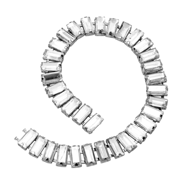 1 Yard (90 cm) Rhinestone-kæde Krystalglas Trimning gør-det-selv-beklædningstilbehør Dekoration Hvid