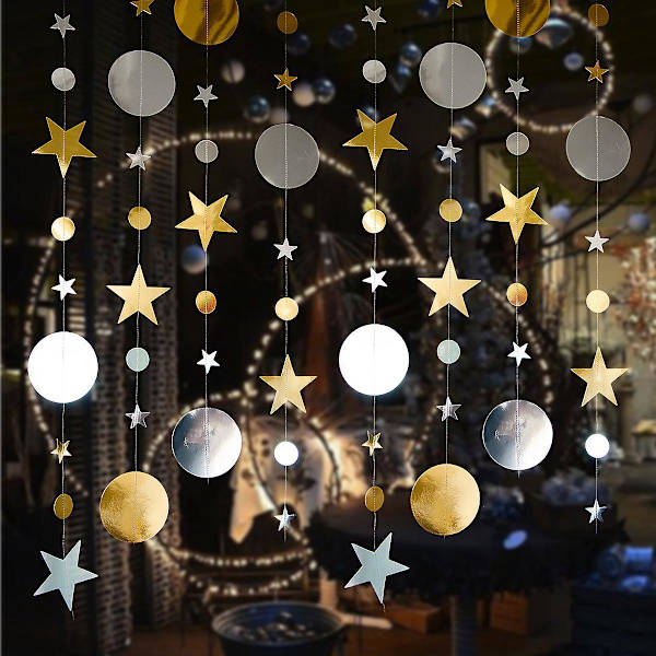 Glitterpappersgirlang för bröllop, födelsedagar, babyshower (10 stycken)