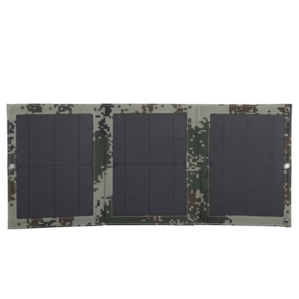 21W monokrystallinsk solpanel foldbar dobbelt USB-oplader til udendørs aktiviteter Camouflagefarve