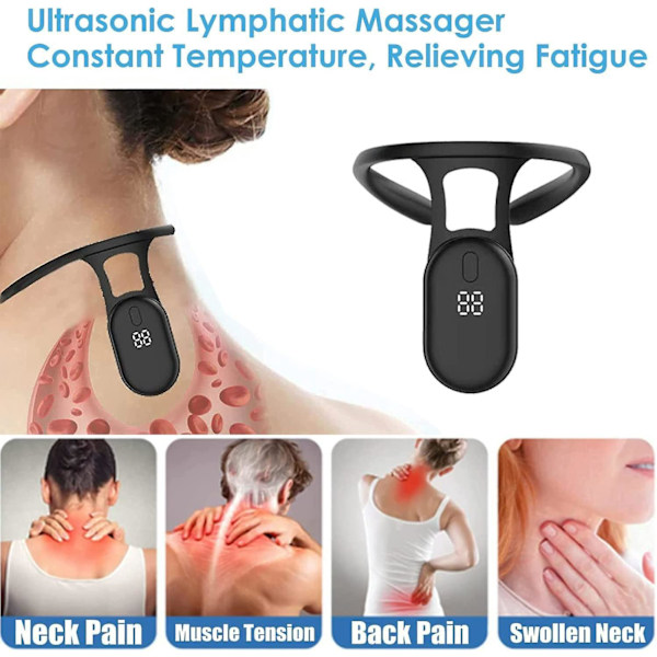 Bärbar Nackmassager Enhet 2 St Lymphatisk Dränering Kroppsskulptering Påminnelse för Män och Kvinnor