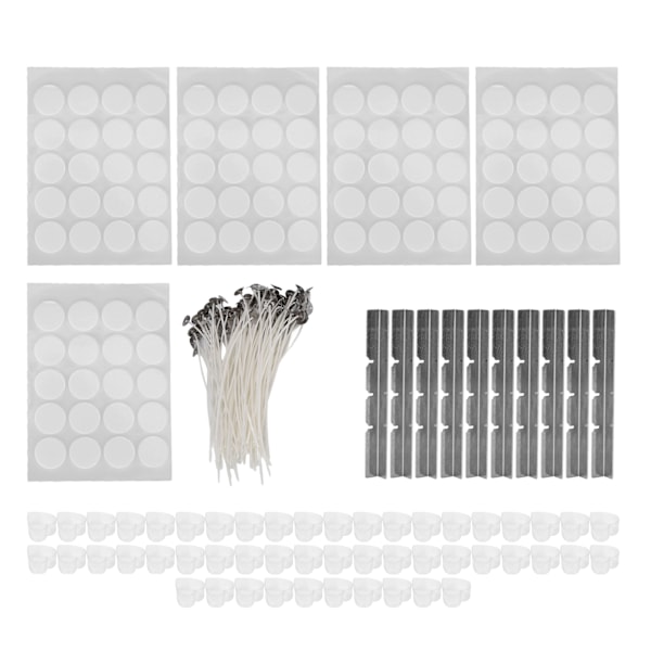 260 kpl 15 cm kynttilän sydämet 100 kpl kaksipuoleiset teippinauhat 50 kpl kynttilän kuoret 10 kpl ruostumattomasta teräksestä valmistetut sydänpidikkeet muoviset sydämet valkoiset