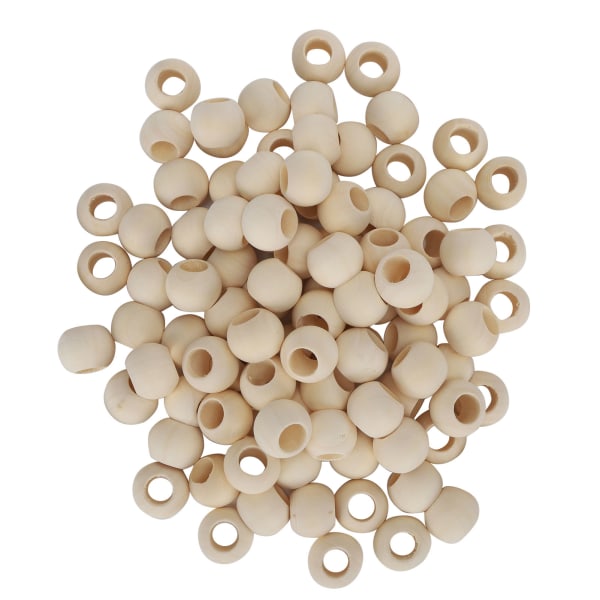 100 kpl puuhelmiä pyöreä reikä kaulakoru pallo välikoru koriste DIY korutarvikkeet 20mm