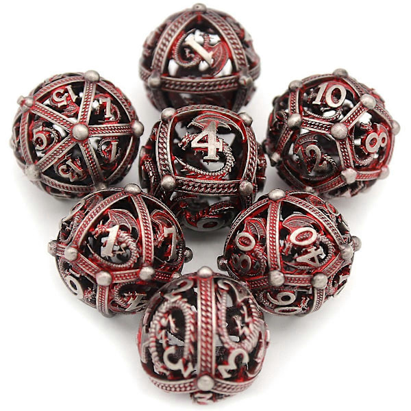 7 kpl Metallisia noppasarjoja Dungeons and Dragons -pöytäpeliin, D