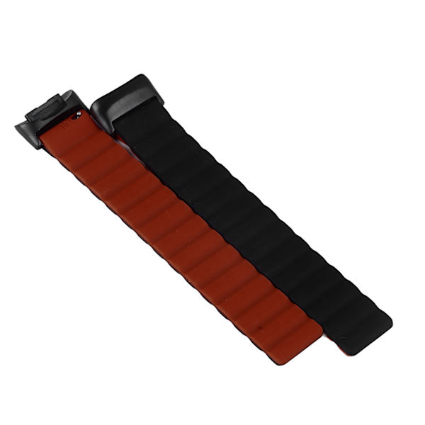 Magnetiskt armband för klocka, hudvänligt, mjukt, bekvämt, lätt, silikon, svart och vinrött