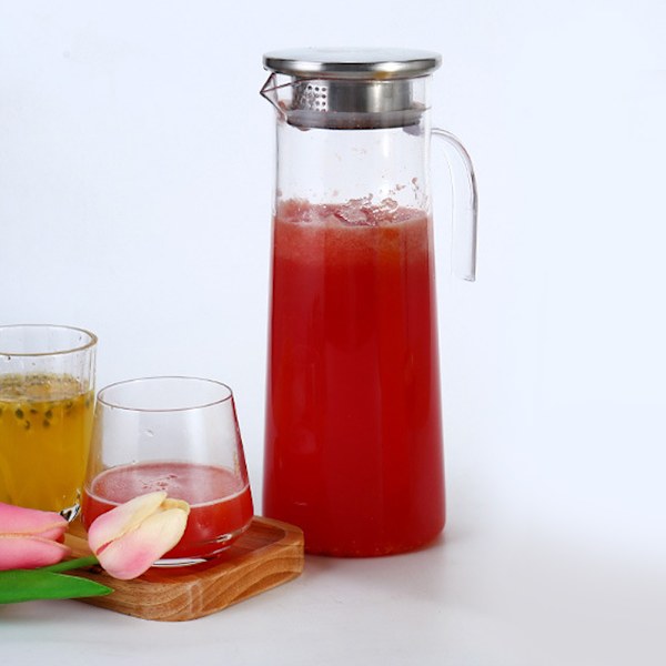 1,2L Akryl Transparent Juicepresser Kaldt Vann Mugge Krukke for Bar Hjemmebruk Rustfritt Stål Lokk