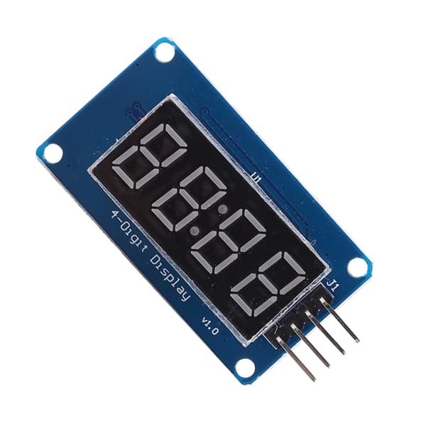 Rødt lys LED digitalt display 4-sifret 7-segmenters modul justerbar lysstyrke
