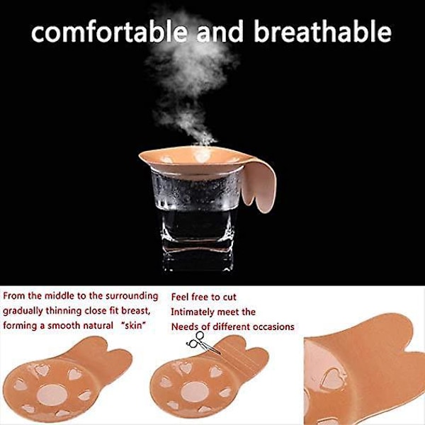 Usynlig selvklebende push-up BH for festbryllupskjoler - 2 par (L/XL)