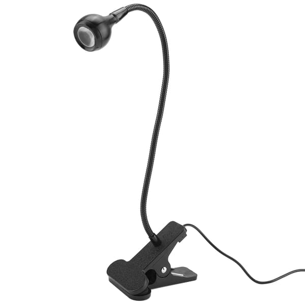 USB LED Bordlampe Mini Skrivebordslampe med Klips til Hjemmearbejde Læsning Sort Hvid