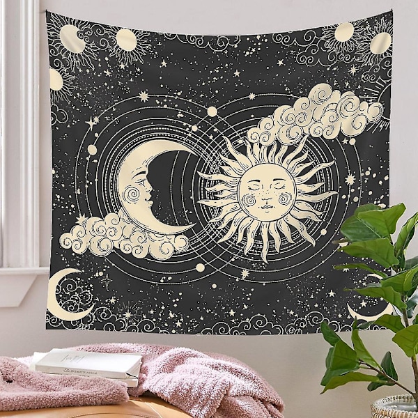 1 st Väggbonad Tyg Väggdekor Sovrum Bohemisk Väggbonad Psykedelisk Mandala Väggbonad för Vardagsrum Sovsal (150*200CM)