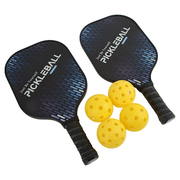 LEIJIAER Pickleball-utrustning Kolfiber med förvaringsväska Pickleball 2 paddel och 4 bollar set för utomhussporter