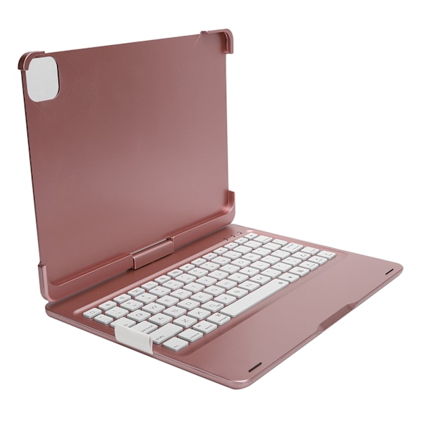 7-färgat bakgrundsbelyst trådlöst Bluetooth-tangentbord med tangentbordsfodral för IOS-surfplatta 2019 10,2 tum roséguld