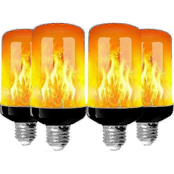4-pack E27 Flamljuslampor 4W Bas LED Flam Effekt Lampor 4 Ljuslägen Dekorativa Inomhuslampor för Hem Trädgård Fest
