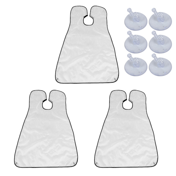 3PCS Vattentät Män Skägg Catcher Skägg Klippning Rakning Cape Förkläde Hem Hår Styling Verktyg Vit