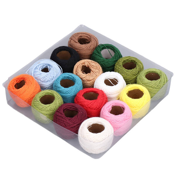 16 st Crochettråd Robust Hållbar Rik Ljus Färg Hög Glans Bred Applikation Crochet Bomull