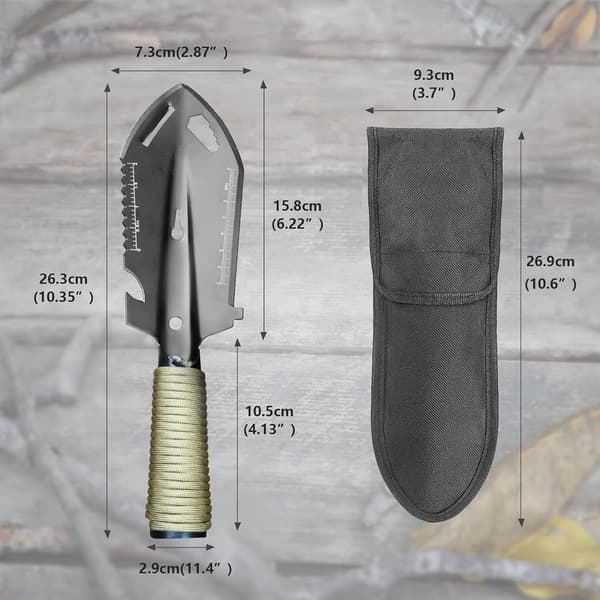 Backpack Digging Tool, Camping Hand Digger, Lightweight Digging Tool for Hiking, Small Multifunction Pot with Carry Bag for Digging, Metal Detecting White