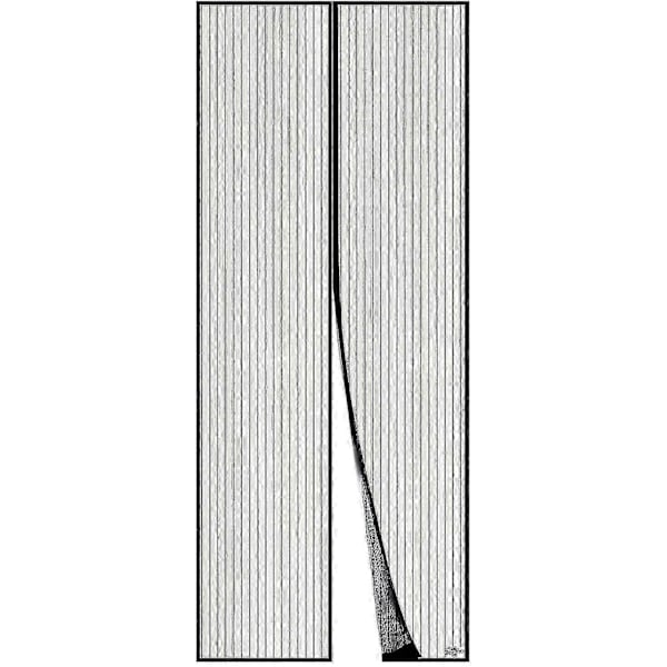 Magnetisk fluenet dør 80*210 cm, magnetiske gardiner kan nemt fastgøres og samles uden D TA sort 90*210