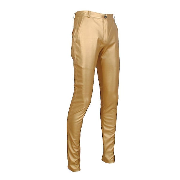 Slim Fit Herre Casual Skinnbukser EU 32 Gull