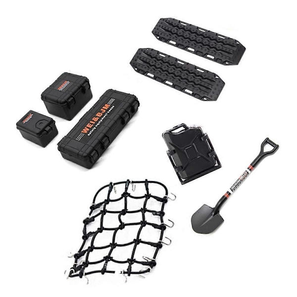 8 kpl Simuloitu matkalaukku Matkatavaraverkko Lapio TRX4 1/10 RC-autolle Oranssi