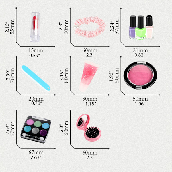 Barnens sminkset Tjejer smink leksak Barn simulering kosmetika kit Nagel lek hus Ryggsäck set Leksaker