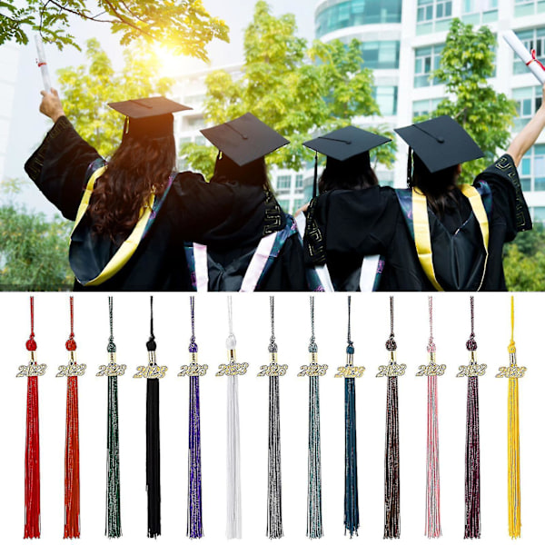 Kongeblå 2023 Graduation Tassel Vedhæng - Håndlavet Polyester Metal Dekoration