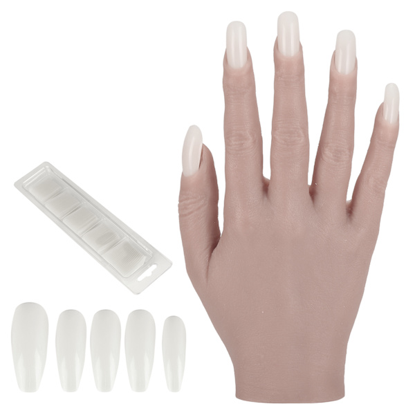 Silikon nagelträningshand flexibel led nagelkonstövningshand böjbar mannekänghänder #03