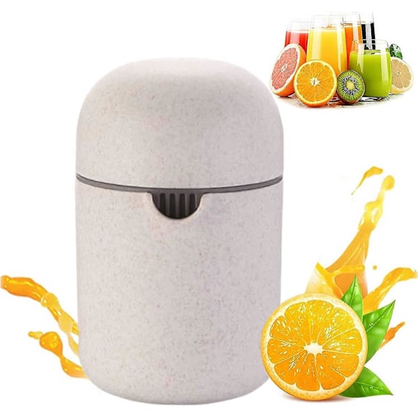 Bærbar Håndjuicer, Mini Manuel Frugtjuicer, Manuel Citronpresser med Opbevaringskop, 14,5*10cm, til Citron, Appelsin, Grape, Jordbær, Vandmelon