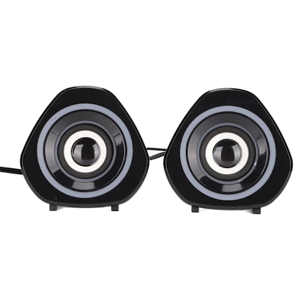 Skrivebords høyttaler USB-drevet tung subwoofer skrivebord mini LED-høyttaler for PalyStation4 datamaskin bærbar PC svart blått lys