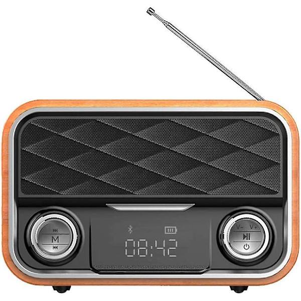 Bærbar Bluetooth Retro Radio med FM/Aux, Antenne Backup, Clear Sound og Android Tablet-kompatibilitet