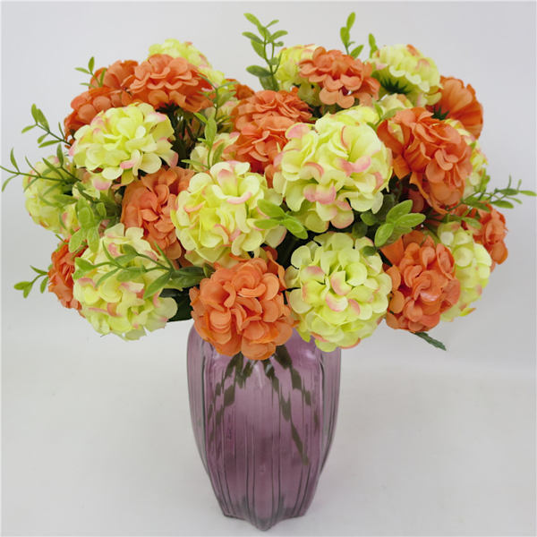 Kunstig hortensia 10 i 1 champagne realistisk nem vedligeholdelse klud kunstig blomst dekoration til bryllup hjem fest indendørs udendørs