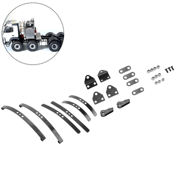 Etulehtijousitettu sarja terästä musta RC1:14 auto-osat sopivat Tamiya 1/14 kuorma-autoille