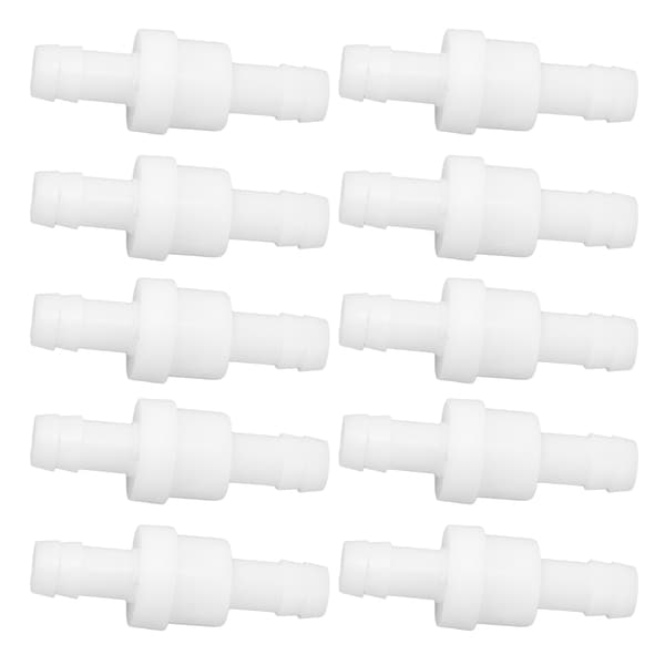 10 st Backventil PE Enkelriktad Akvarium Luftpump Icke-returventil för Kemisk Industri 10mm Vit